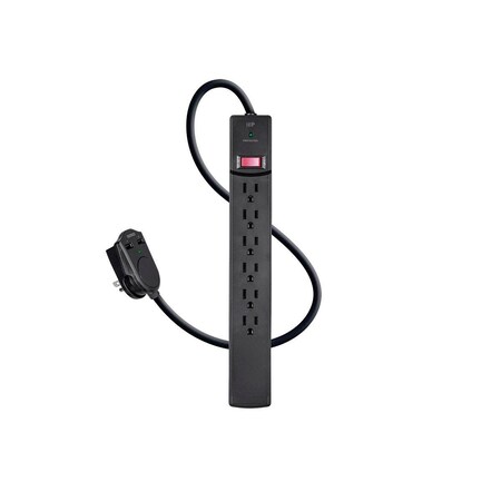 Monoprice 6 Outlet Power Surge Protector 6ft Cord_ 2 Port USB Charger on the Plu 27033